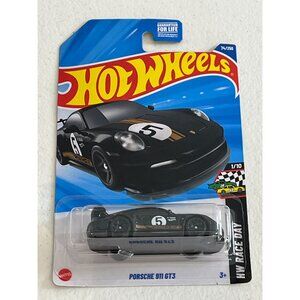 Poshmark: Porsche 911 GT3 Hot Wheels Black Race Day 2024 1:64